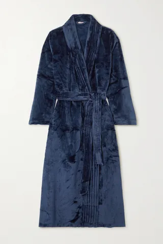 Eberjey - Chalet Recycled-fleece Robe - Blue