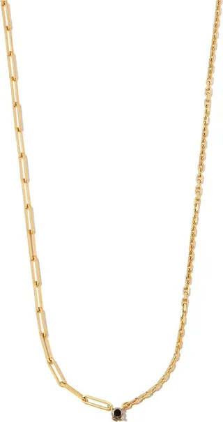 18kt Yellow Gold Mixed Chain Diamond Necklace