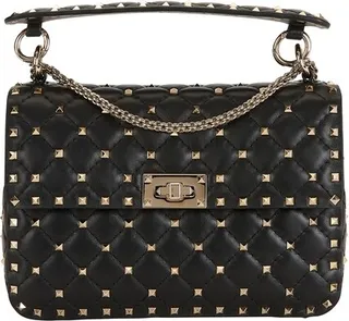 Medium Rockstud Spike nappa leather bag