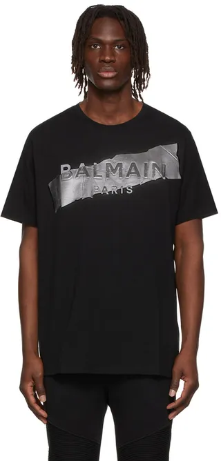 Balmain Black Cotton T-Shirt