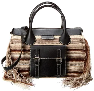 Chloé Edith Large Cashmere & Leather Day Bag