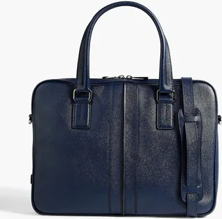 Textured-leather briefcase