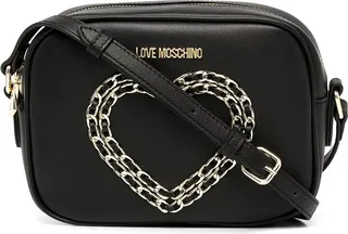 Chain-Link Heart Crossbody Bag