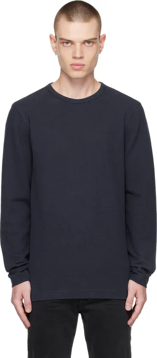 BOSS Navy Crewneck Long Sleeve T-Shirt