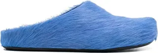 Fur-Trimmed Sabot Slippers