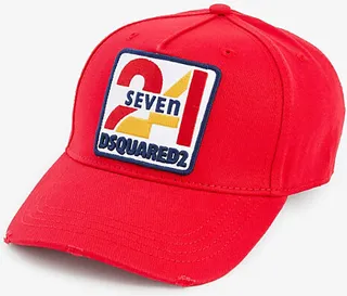 Mens Red 24-patch Cotton-twill cap