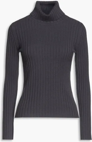 Ribbed cashmere turtleneck sweater