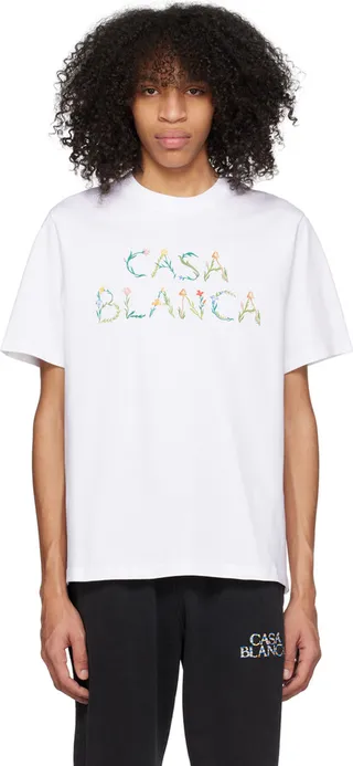 Casablanca White 'L'Arche Fleurie' T-Shirt