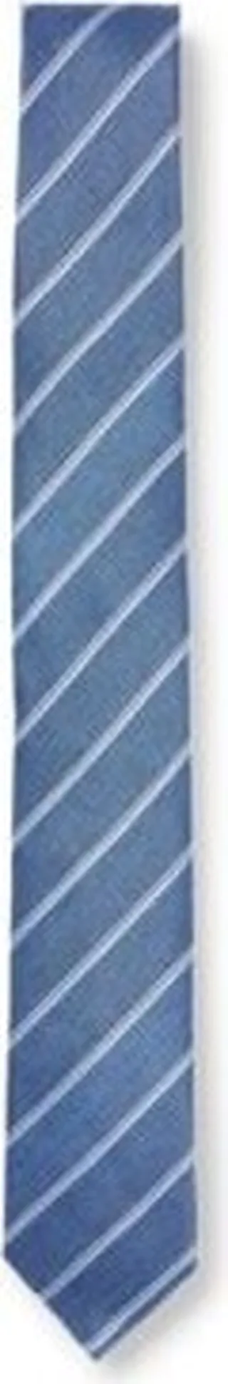 Hand-made tie in striped linen and silk