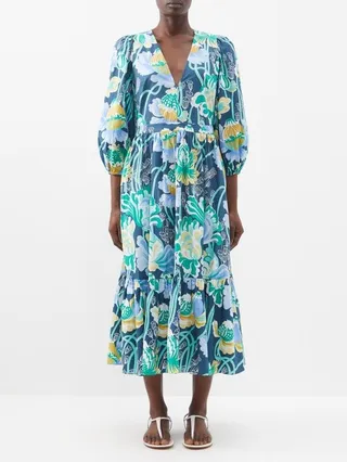 Loretta Poppy Cotton-poplin Dress