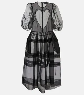 Embellished sheer silk dress
