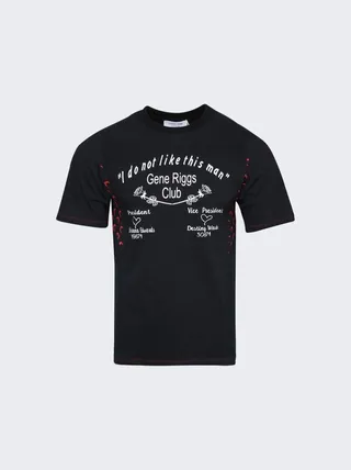 Regenerated Unisex Moon-panel Graphic T-shirt Black