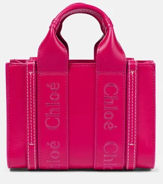 Woody Mini leather tote bag