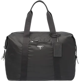 Re-Nylon triangle logo holdall bag