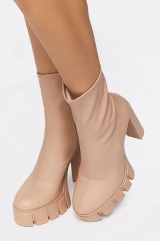 Platform Lug-Sole Ankle Boots