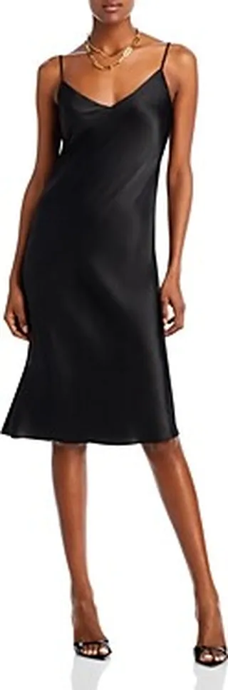 L'Agence Jodie V Neck Silk Slip Dress