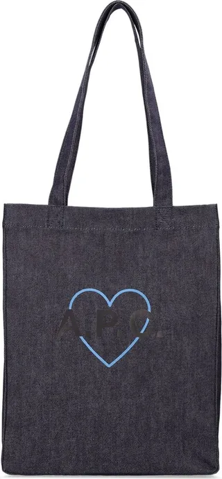 Saint Valentin printed logo cotton tote