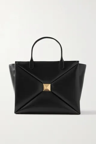 Valentino Garavani - Valentino Garavani One Stud Large Leather Tote - Black