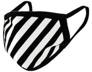 OFF-WHITE Diagonal Stripe Mask in Black