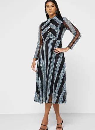 Stripe A-Line Dress