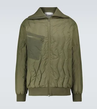 Zig-zag quilted bomber jacket