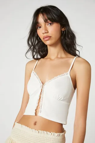 Lace-Trim Cropped Cami