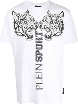logo tiger-print T-shirt
