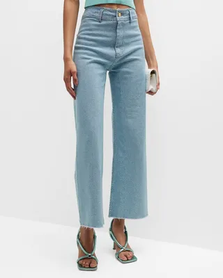 Zelma Rhinestone High-Rise Wide-Leg Pants