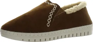 STARLA Womens Faux Suede Faux Fur Lined Slip-On Sneakers
