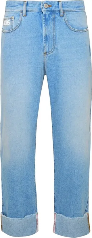 GCDS Logo Patch Wide-Leg Jeans