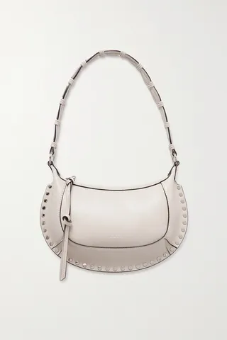 Isabel Marant - Oskan Moon Studded Leather Shoulder Bag - Off-white