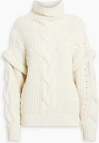 Yris cable-knit wool-blend turtleneck sweater