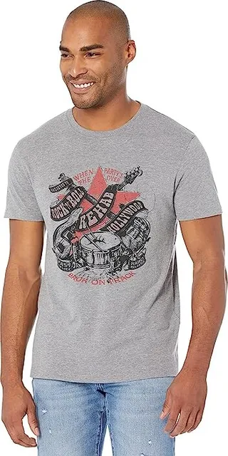 Lucky Brand Rock Rehab Graphic Tee (Heather Grey) Men's Clothing