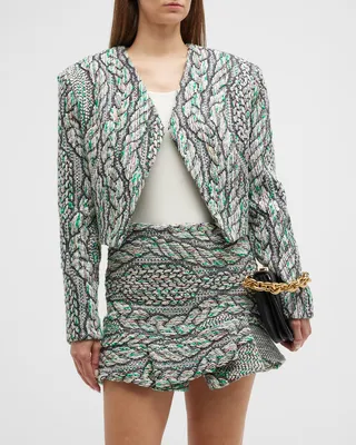 Agnese Cropped Open-Front Jacket