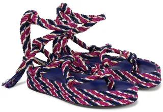 Erol striped platform thong sandals