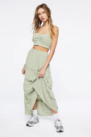 Sweetheart Cropped Cami & Maxi Skirt Set