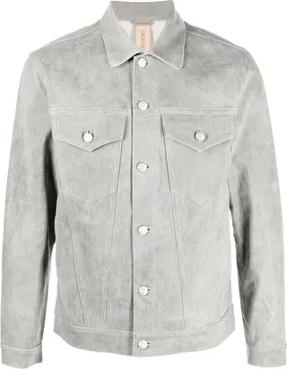 Button-Up Leather Jacket