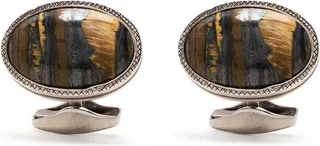 Tiger Iron layered gemstone cufflinks