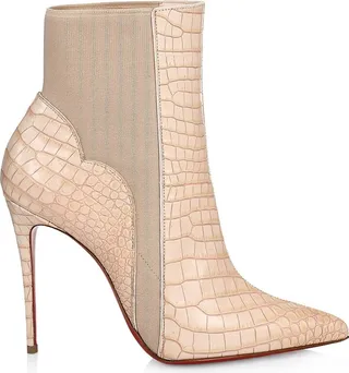 Chelsea Chick 100 Croc-Embossed Leather Booties