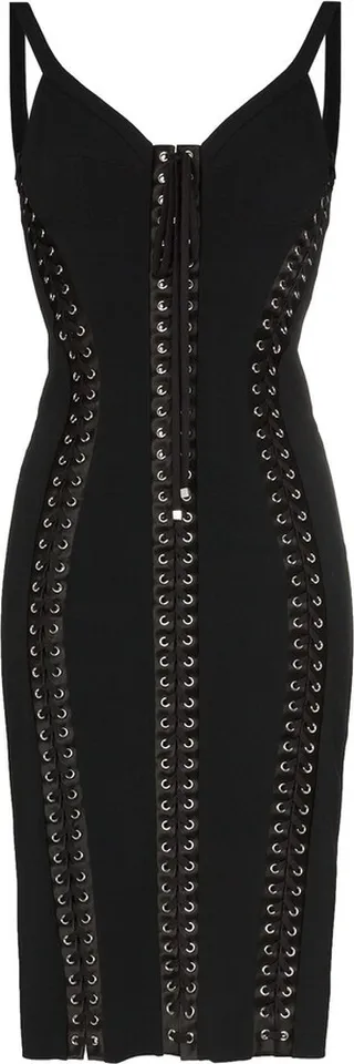 Cady sleeveless lace-up bodycon dress