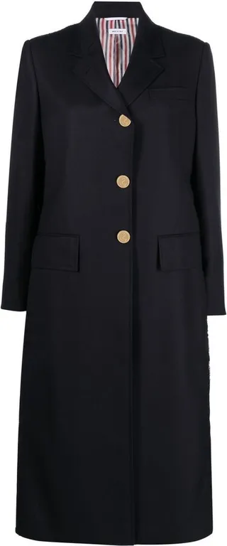 Raw-Edge Single-Breasted Wool Coat