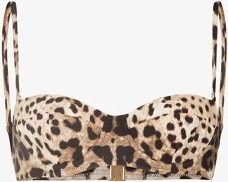 Leopard Print Balconette Bikini Top
