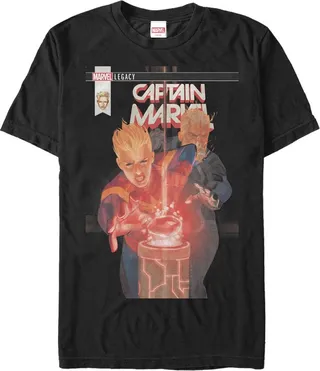 Men's Marvel Legacy Captain Marvel T-Shirt - Black - 4X Large