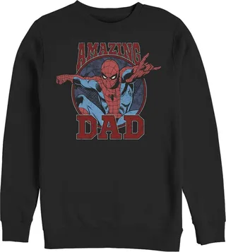 Men's Marvel Father's Day Spider-Man Amazing Dad Sweatshirt - Black - 2X Large