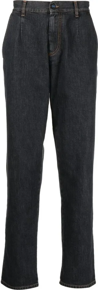 Four-Pocket Tapered-Leg Jeans