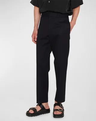 Men's Elastic-Back Cotton Trousers