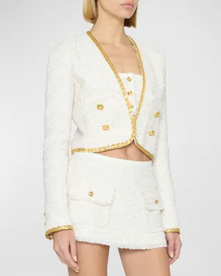 Paillette Tweed Crop Jacket