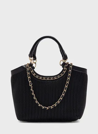 Quilted Chain With Top Handle Satchel
