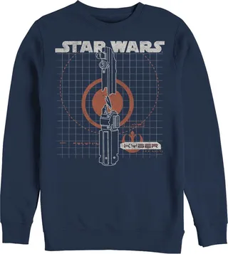 Men's Star Wars: The Rise of Skywalker Kyber Crystal Sweatshirt - Navy Blue - 2X Large