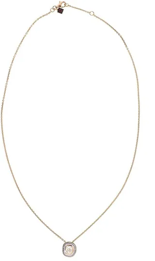 18kt rose gold Mina enamel and diamond necklace